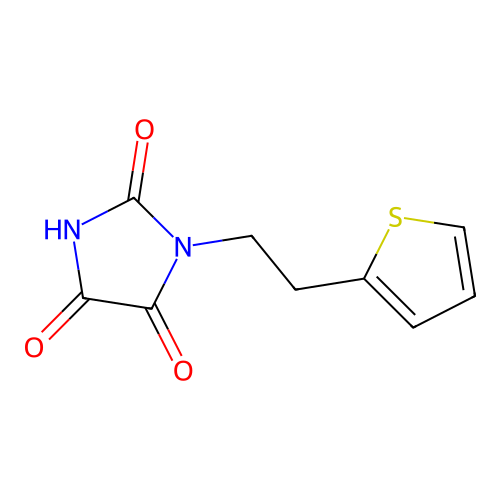 1-[2-(Thiophen-2-yl)ethyl]imidazolidine-2,4,5-trione structure