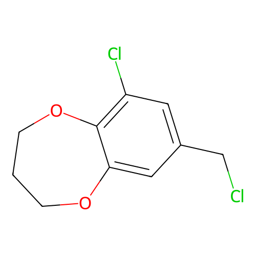 6-chloro-8-(chloromethyl)-3,4-dihydro-2H-1,5-benzodioxepine structure