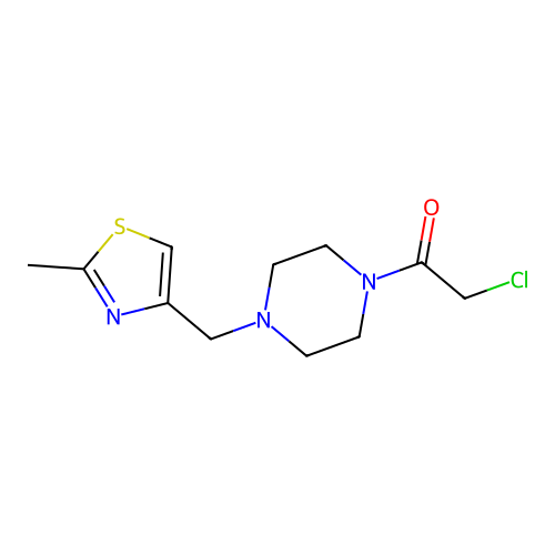 2-Chloro-1-{4-[(2-methyl-1,3-thiazol-4-yl)methyl]piperazin-1-yl}ethan-1-one structure
