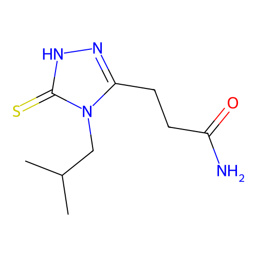 3-[4-(2-methylpropyl)-5-sulfanyl-4H-1,2,4-triazol-3-yl]propanamide structure