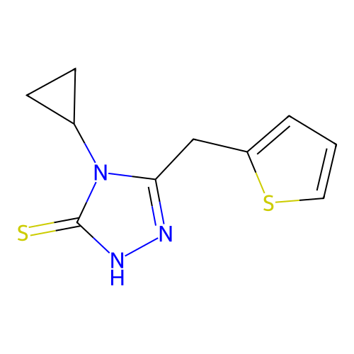 4-cyclopropyl-5-(thiophen-2-ylmethyl)-4H-1,2,4-triazole-3-thiol structure