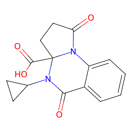 4-cyclopropyl-1,5-dioxo-1H,2H,3H,3aH,4H,5H-pyrrolo[1,2-a]quinazoline-3a-carboxylic acid structure