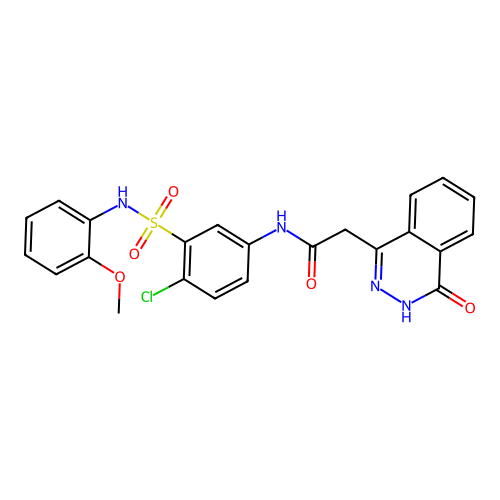 N-[4-chloro-3-[(2-methoxyphenyl)sulfamoyl]phenyl]-2-(4-oxo-3H-phthalazin-1-yl)acetamide structure