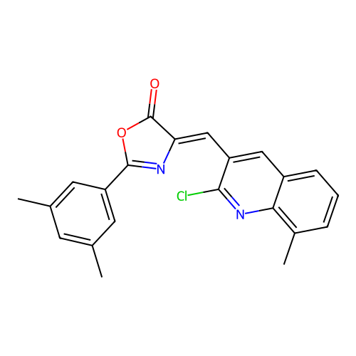 (4Z)-4-[(2-chloro-8-methylquinolin-3-yl)methylidene]-2-(3,5-dimethylphenyl)-1,3-oxazol-5-one structure