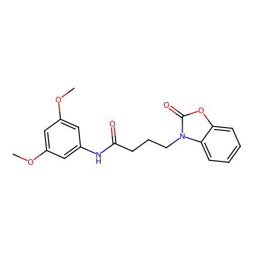 N-(3,5-dimethoxyphenyl)-4-(2-oxo-1,3-benzoxazol-3-yl)butanamide structure