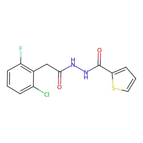 N'-[2-(2-chloro-6-fluorophenyl)acetyl]thiophene-2-carbohydrazide structure