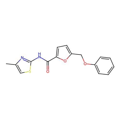 N-(4-methyl-1,3-thiazol-2-yl)-5-(phenoxymethyl)furan-2-carboxamide structure