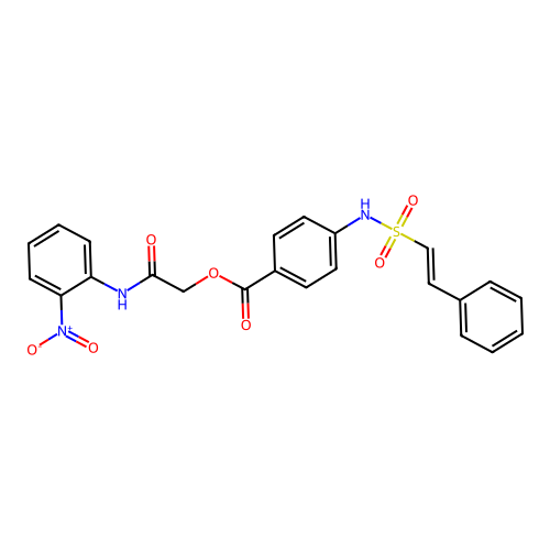 [2-(2-nitroanilino)-2-oxoethyl] 4-[[(E)-2-phenylethenyl]sulfonylamino]benzoate structure