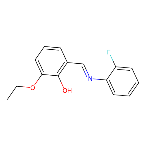 2-ethoxy-6-{(E)-[(2-fluorophenyl)imino]methyl}phenol structure