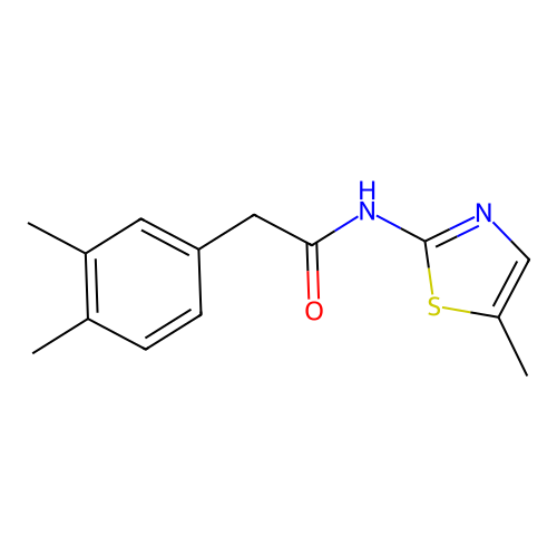 2-(3,4-dimethylphenyl)-N-(5-methyl-1,3-thiazol-2-yl)acetamide structure