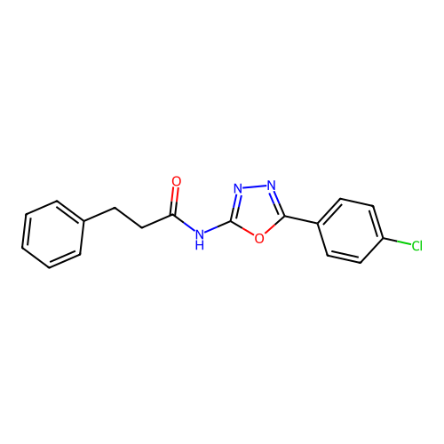 N-[5-(4-chlorophenyl)-1,3,4-oxadiazol-2-yl]-3-phenylpropanamide structure