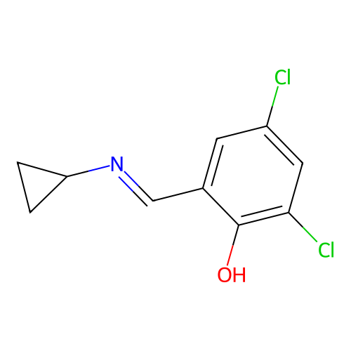 Phenol, 2,4-dichloro-6-[(cyclopropylimino)methyl]- structure