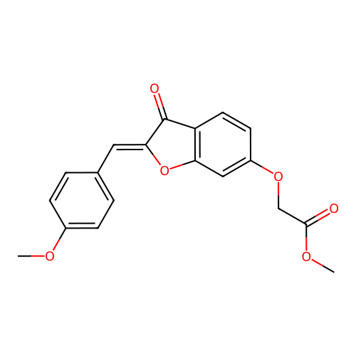 (Z)-methyl 2-((2-(4-methoxybenzylidene)-3-oxo-2,3-dihydrobenzofuran-6-yl)oxy)acetate structure