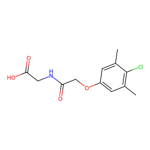2-[2-(4-Chloro-3,5-dimethylphenoxy)acetamido]acetic acid structure