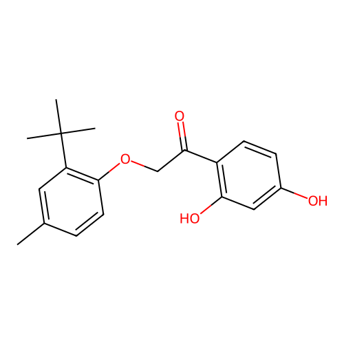 2-(2-Tert-butyl-4-methylphenoxy)-1-(2,4-dihydroxyphenyl)ethanone structure