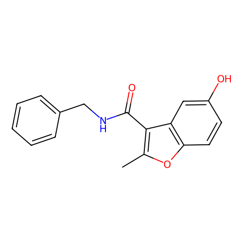 N-benzyl-5-hydroxy-2-methyl-1-benzofuran-3-carboxamide structure
