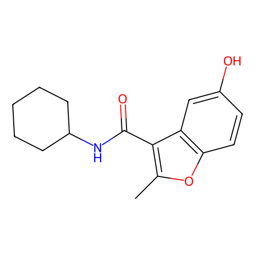 N-cyclohexyl-5-hydroxy-2-methyl-1-benzofuran-3-carboxamide structure