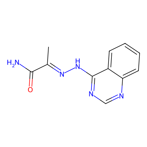 (2E)-2-(quinazolin-4-ylhydrazinylidene)propanamide structure