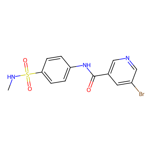 5-bromo-N-[4-(methylsulfamoyl)phenyl]pyridine-3-carboxamide structure