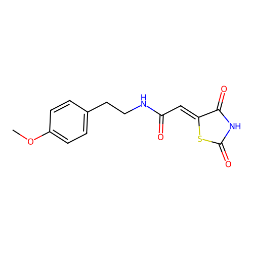 2-(2,4-dioxo-1,3-thiazolidin-5-ylidene)-N-[2-(4-methoxyphenyl)ethyl]acetamide structure