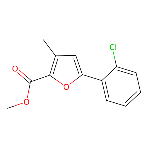 Methyl 5-(2-chlorophenyl)-3-methylfuran-2-carboxylate structure