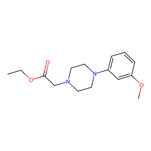 Ethyl 2-[4-(3-methoxyphenyl)piperazinyl]acetate structure