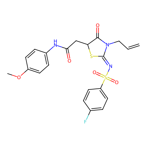 2-[(2E)-2-[(4-FLUOROBENZENESULFONYL)IMINO]-4-OXO-3-(PROP-2-EN-1-YL)-1,3-THIAZOLIDIN-5-YL]-N-(4-METHOXYPHENYL)ACETAMIDE structure