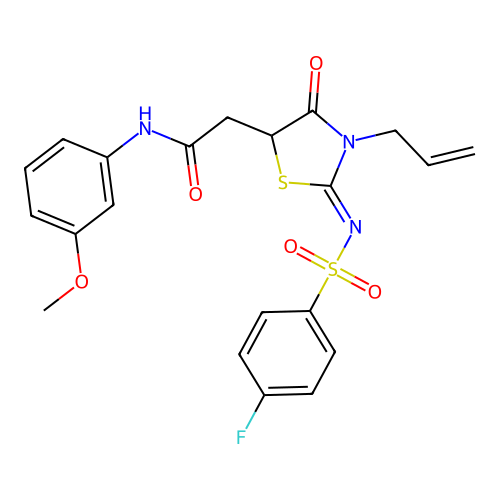 2-[(2E)-2-[(4-FLUOROBENZENESULFONYL)IMINO]-4-OXO-3-(PROP-2-EN-1-YL)-1,3-THIAZOLIDIN-5-YL]-N-(3-METHOXYPHENYL)ACETAMIDE structure