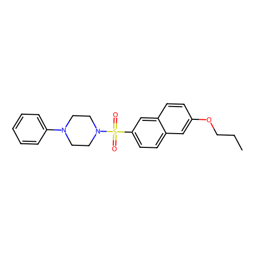 1-Phenyl-4-[(6-propoxynaphthalen-2-yl)sulfonyl]piperazine structure