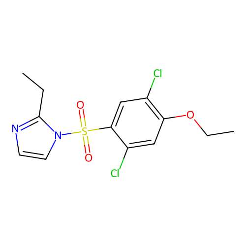 1-[(2,5-dichloro-4-ethoxyphenyl)sulfonyl]-2-ethyl-1H-imidazole structure