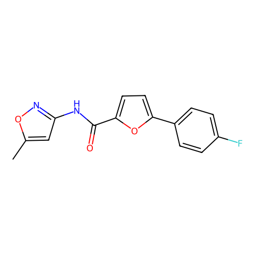 5-(4-fluorophenyl)-N-(5-methyl-1,2-oxazol-3-yl)furan-2-carboxamide structure