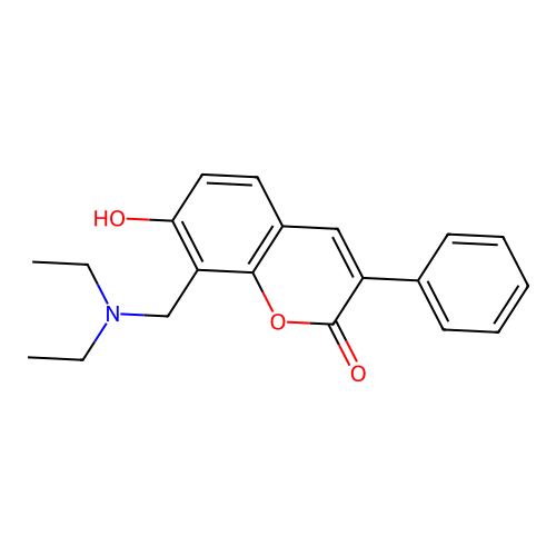 8-[(diethylamino)methyl]-7-hydroxy-3-phenyl-2H-chromen-2-one structure