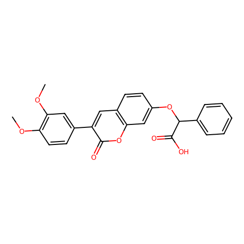 2-[3-(3,4-Dimethoxyphenyl)-2-oxochromen-7-yl]oxy-2-phenylacetic acid structure