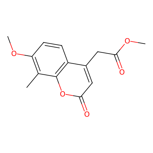 methyl (7-methoxy-8-methyl-2-oxo-2H-chromen-4-yl)acetate structure