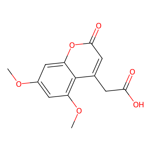 2H-1-Benzopyran-4-acetic acid, 5,7-dimethoxy-2-oxo- structure