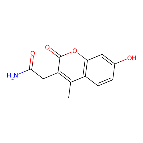 2-(7-hydroxy-4-methyl-2-oxo-2H-chromen-3-yl)acetamide structure