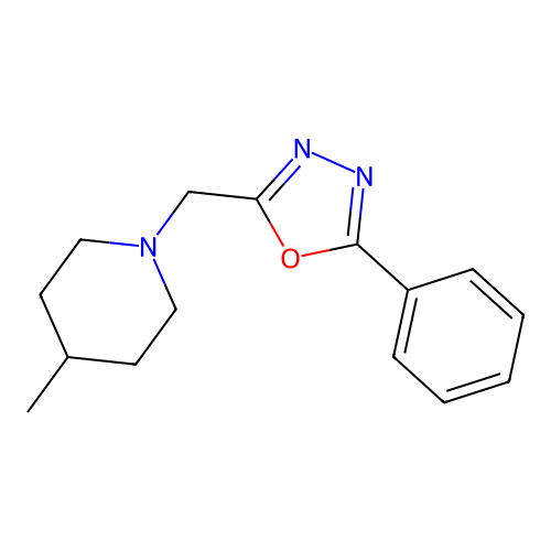4-Methyl-1-[(5-phenyl-1,3,4-oxadiazol-2-yl)methyl]piperidine structure