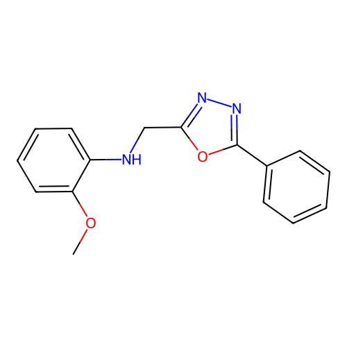2-methoxy-N-[(5-phenyl-1,3,4-oxadiazol-2-yl)methyl]aniline structure