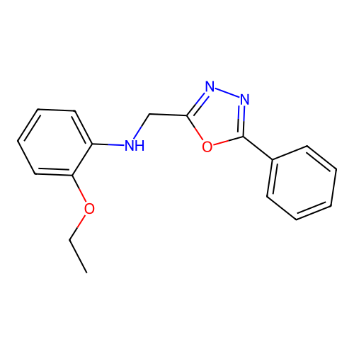 2-ethoxy-N-[(5-phenyl-1,3,4-oxadiazol-2-yl)methyl]aniline structure