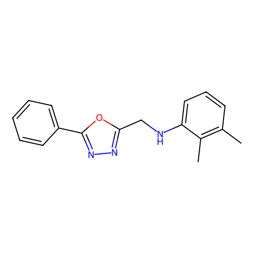 2,3-dimethyl-N-[(5-phenyl-1,3,4-oxadiazol-2-yl)methyl]aniline structure