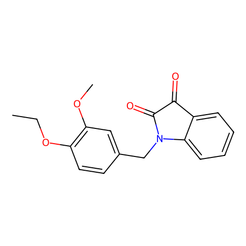 1-(4-ethoxy-3-methoxybenzyl)-1H-indole-2,3-dione structure