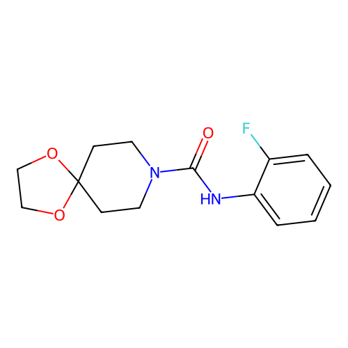 N-(2-fluorophenyl)-1,4-dioxa-8-azaspiro[4.5]decane-8-carboxamide structure