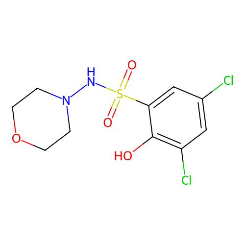 3,5-dichloro-2-hydroxy-N-(4-morpholinyl)benzenesulfonamide structure