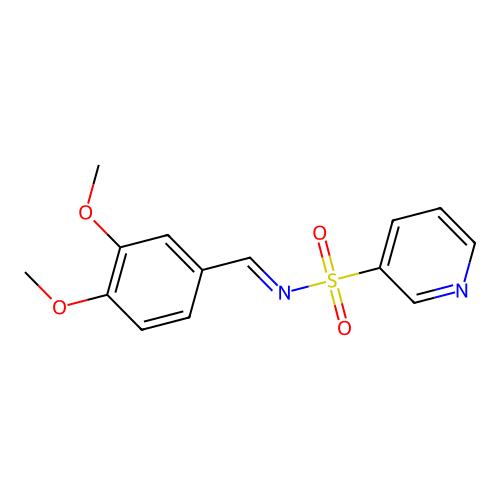 (E)-N-(3,4-dimethoxybenzylidene)pyridine-3-sulfonamide structure
