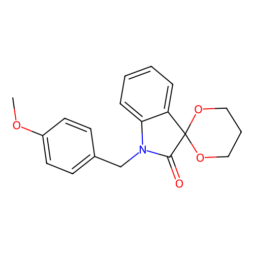 1'-(4-Methoxybenzyl)-1',2'-dihydrospiro([1,3]dioxane-2,3'-indole)-2'-one structure