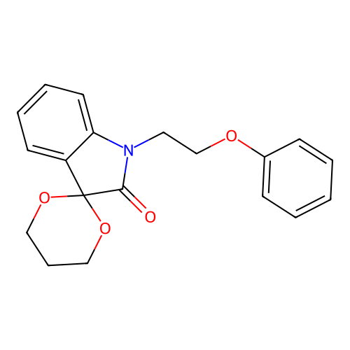1'-(2-Phenoxyethyl)-1',2'-dihydrospiro([1,3]dioxane-2,3'-indole)-2'-one structure