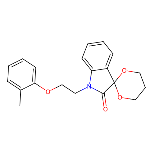 1'-(2-(o-Tolyloxy)ethyl)spiro[[1,3]dioxane-2,3'-indolin]-2'-one structure
