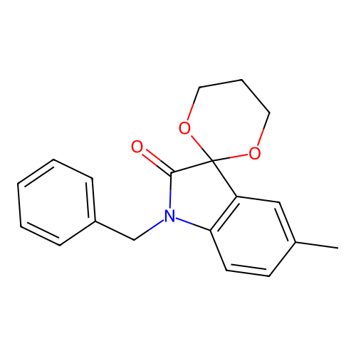 1'-Benzyl-5'-methylspiro[1,3-dioxane-2,3'-indole]-2'-one structure