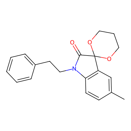 5'-Methyl-1'-phenethylspiro[[1,3]dioxane-2,3'-indolin]-2'-one structure