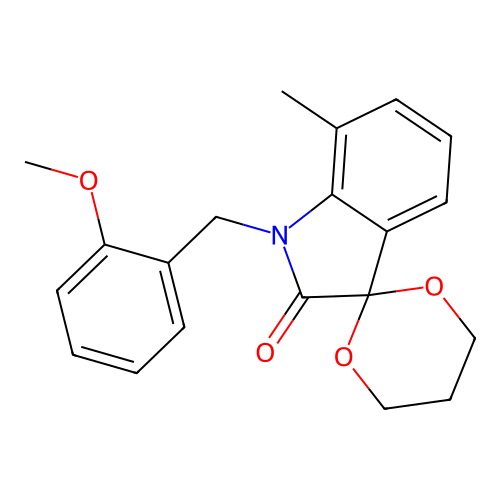 1'-(2-Methoxybenzyl)-7'-methylspiro[[1,3]dioxane-2,3'-indolin]-2'-one structure